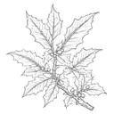 Holly branch tattoo design idea