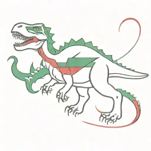 dinos painted italian flag tattoo design idea