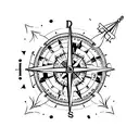 A sailor navigating through a mystical foggy sea with a compass and a map tattoo design idea