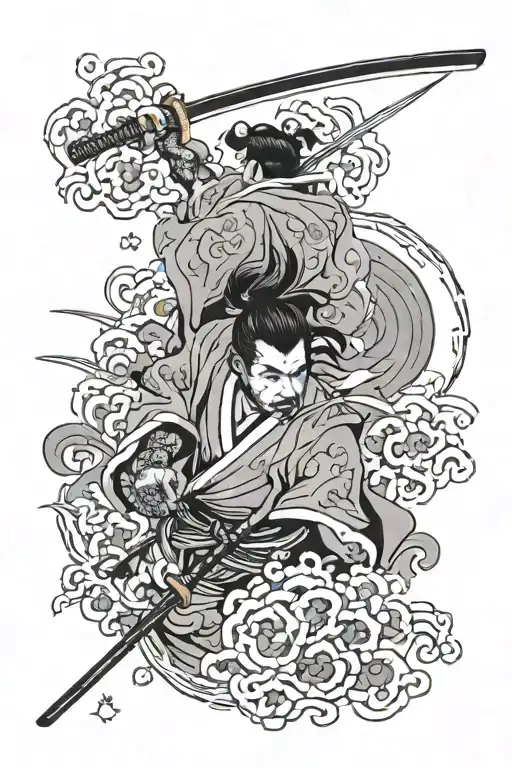 miyamoto musashi sleeve tattoo tattoo design idea