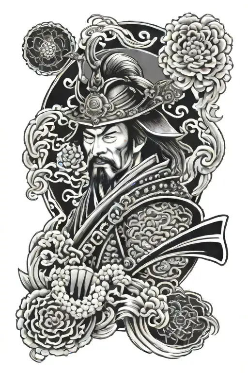 Japanese samurai sleeve design tattoo design idea