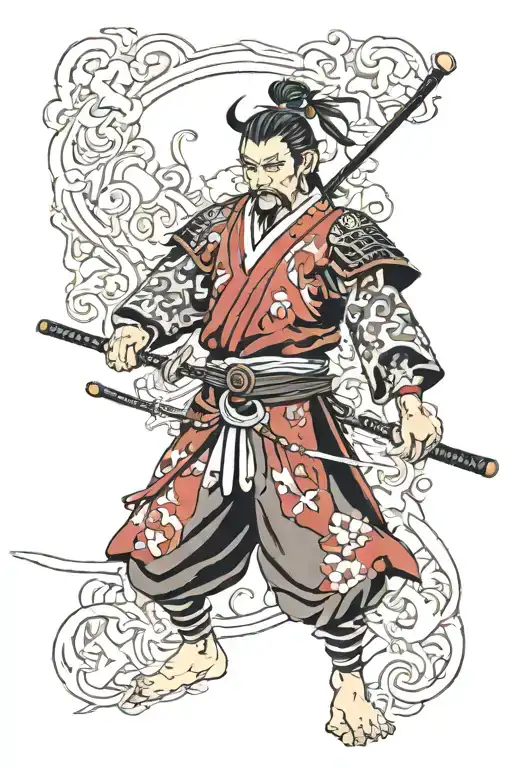 miyamoto musashi clear high quality 4k tattoo design idea