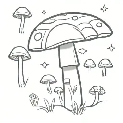 minecraft mushroom tattoo design idea