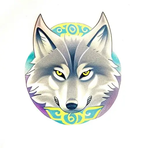 Tribal Wolf Tattoo Stock Photos and Images - 123RF