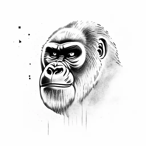 ruthless gorilla face tattoo design idea