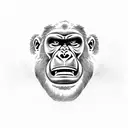 ruthless gorilla face tattoo design idea