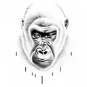 ruthless gorilla face tattoo design idea