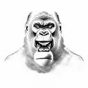 ruthless gorilla face tattoo design idea