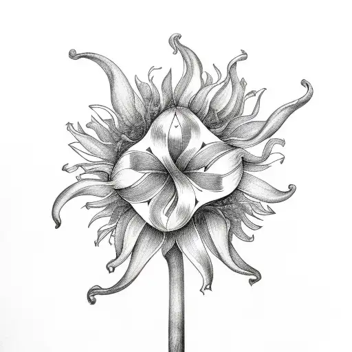 Sun and hyacinth tattoo design idea