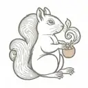 squirrel holding acorns tattoo design idea