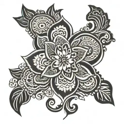 henna inspired patterns tattoo design idea