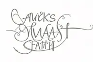 back tattoo large letters Always Keep My Faith tattoo design idea