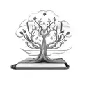 A symbolic tattoo of a tree growing from a book, representing your son's growth and love for learning tattoo design idea