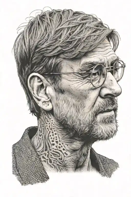 A picture of Jurgen Klopp crying eyes tattoo design idea