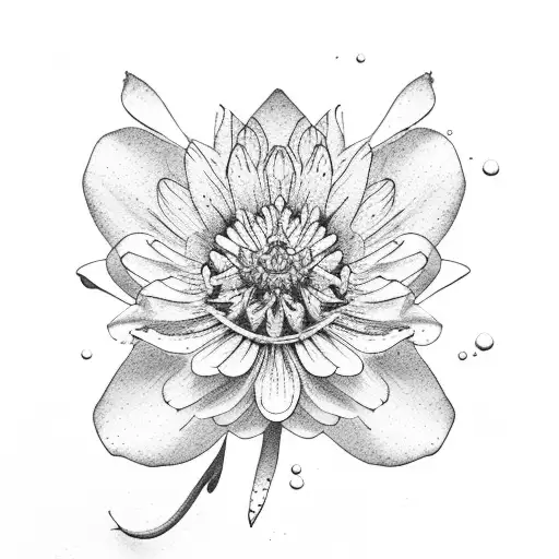 aster, narcissus, carnation, marigold, water lily tattoo design idea