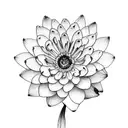 aster, narcissus, carnation, marigold, water lily tattoo design idea