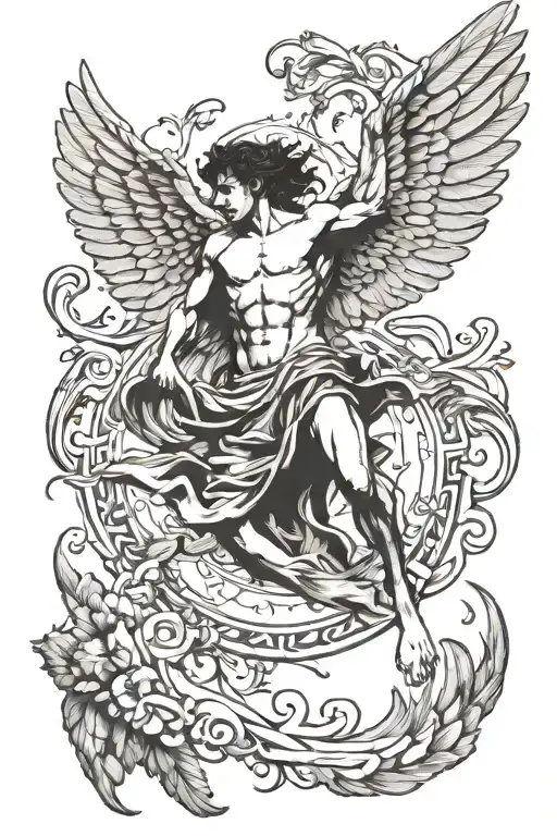 icarus greek mythology falling tattoo design idea