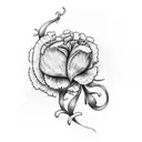 heart made from carnations in fine line style  tattoo design idea