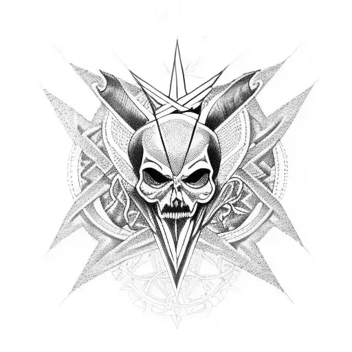 pentagram lucifer tattoo design idea