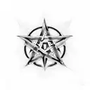 pentagram lucifer tattoo design idea