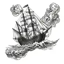 ghost ship tattoo design idea