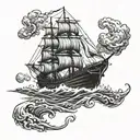 ghost ship tattoo design idea