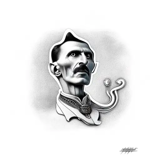 Nikola Tesla witch tattoo design idea