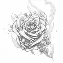 Angemon surrounded by roses tattoo design idea