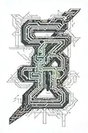 Hustle Set In Stone written inside a brick wall tattoo design idea