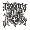invictus text tattoo design idea
