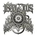invictus text tattoo design idea
