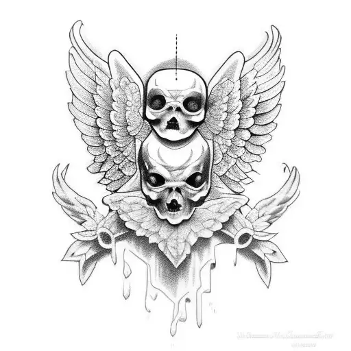 baby angels see no evil tattoo design idea