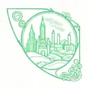 wizard of oz emerald city with word OZ tattoo design idea