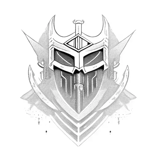 Templar knight fighting off Demons  from below tattoo design idea