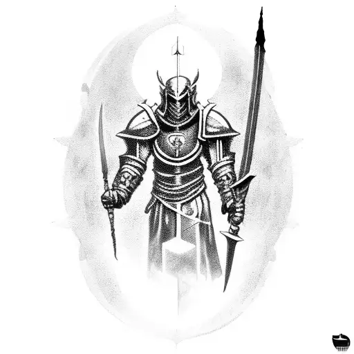 full arm sleeve Templar knight escaping hell tattoo design idea