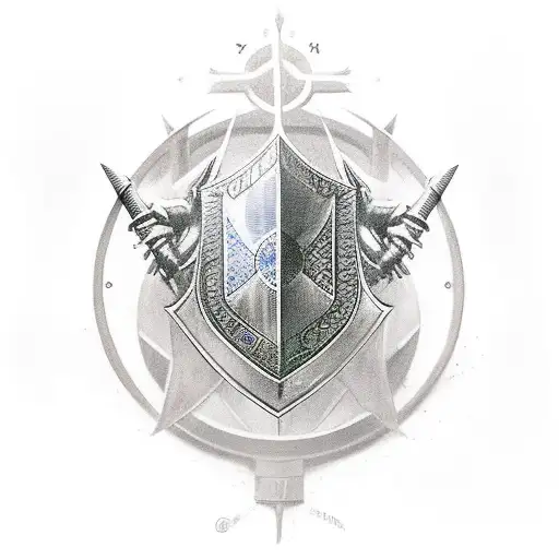 Templar knight fighting off Demons  from below tattoo design idea