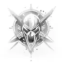 full arm, Templar knight escaping hell tattoo design idea