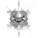 full arm, Templar knight escaping hell tattoo design idea