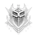 Templar knight fighting off Demons  from below tattoo design idea