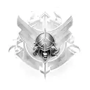 Templar knight fighting off Demons  from below tattoo design idea