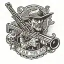 Fear the man with only one rifle tattoo design idea