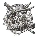 Fear the man with only one rifle tattoo design idea