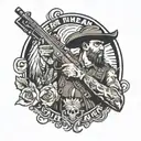 Fear the man with only one rifle tattoo design idea