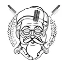albanian people with mustache tattoo design idea