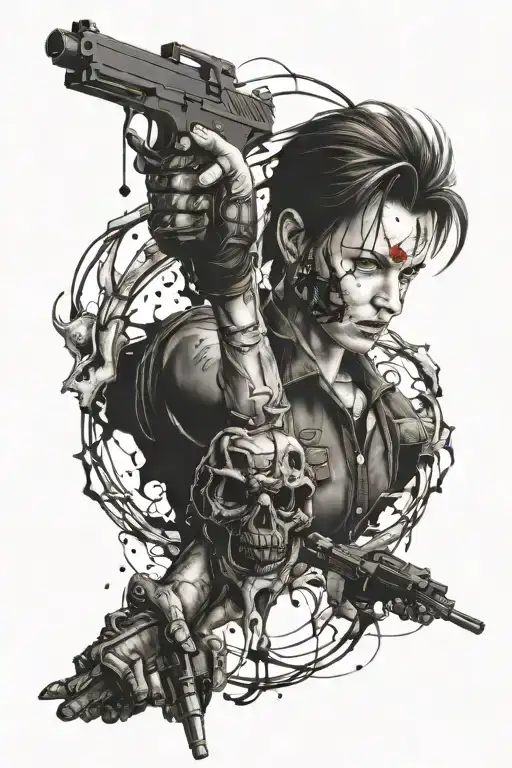 resident evil sleeve tattoo design idea