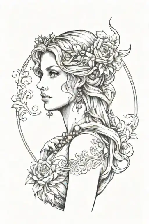 full body Aphrodite realistic beautiful girl shoulder tattoo  tattoo design idea