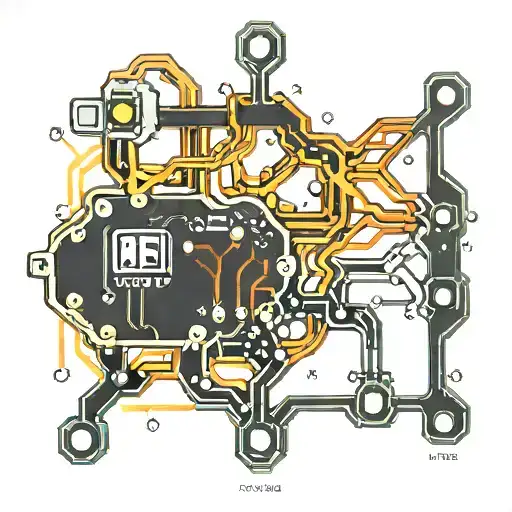 Dopamine molecule in a circuit board design tattoo design idea