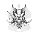 Dagger with japanese demon instead of blade tattoo design idea