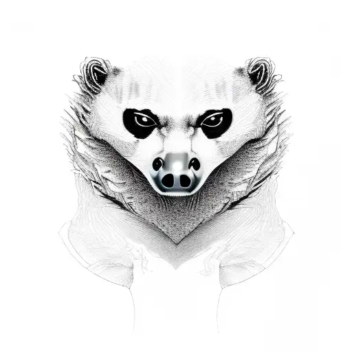 skeleton honey badger tattoo design idea