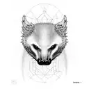 skeleton honey badger tattoo design idea